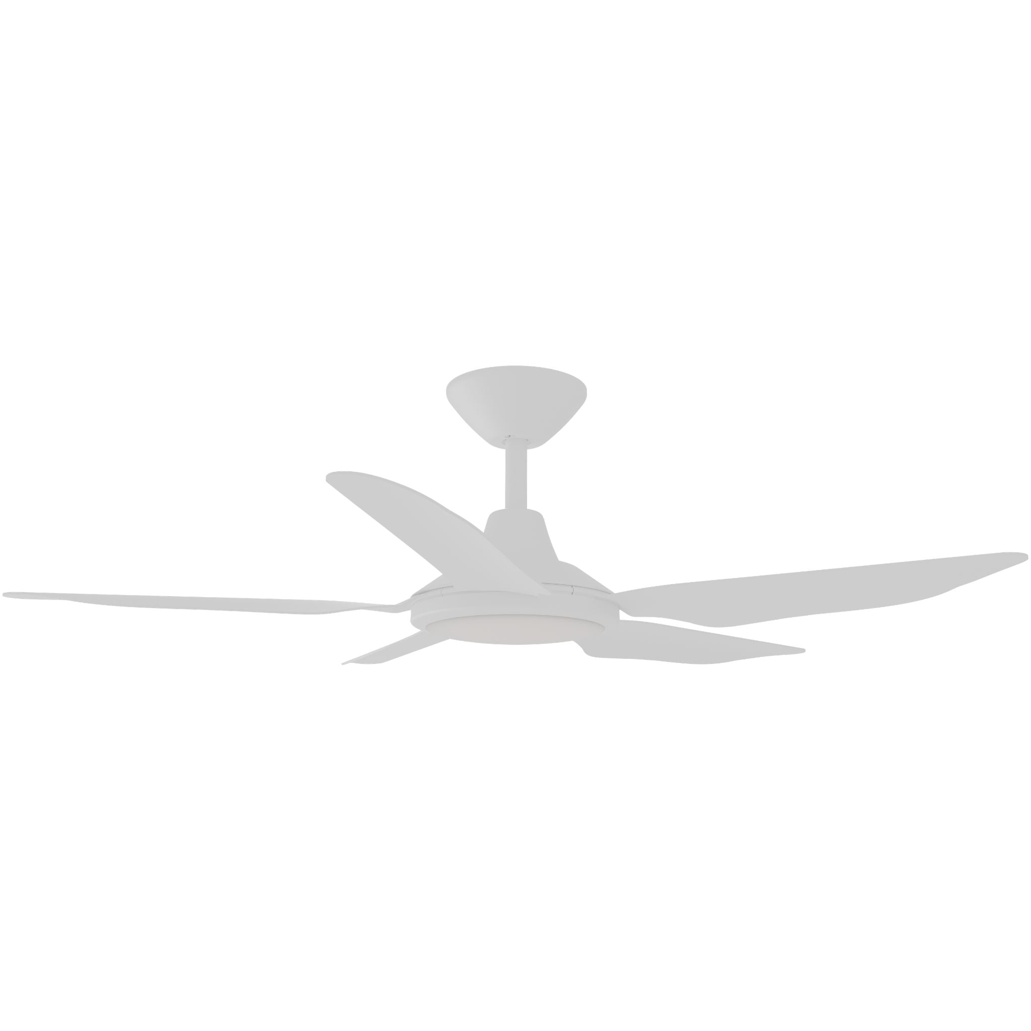 Calibo Storm 48" (1220mm) 5 Blade 18W Tricolour LED Light Indoor/Outdoor DC Ceiling Fan & Remote | White - Dubbo Lighting Centre