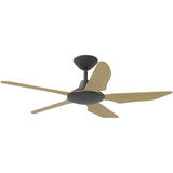 Calibo Storm 48" (1220mm) 5 Blade Indoor/Outdoor DC Ceiling Fan and Remote | Black & Bamboo - Dubbo Lighting Centre
