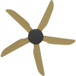 Calibo Storm 48" (1220mm) 5 Blade Indoor/Outdoor DC Ceiling Fan and Remote | Black & Bamboo - Dubbo Lighting Centre