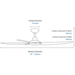Calibo Storm 48" (1220mm) 5 Blade Indoor/Outdoor DC Ceiling Fan and Remote | Black & Koa - Dubbo Lighting Centre