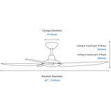Calibo Storm 48" (1220mm) 5 Blade Indoor/Outdoor DC Ceiling Fan and Remote | Matte Black - Dubbo Lighting Centre