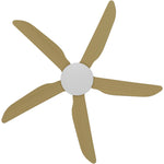Calibo Storm 48" (1220mm) 5 Blade Indoor/Outdoor DC Ceiling Fan and Remote | White & Bamboo - Dubbo Lighting Centre