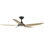 Calibo Storm 52" (1320mm) 5 Blade 18W Tricolour LED Light Indoor/Outdoor DC Ceiling Fan & Remote | Black & Bamboo - Dubbo Lighting Centre
