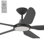 Calibo Storm 52" (1320mm) 5 Blade 18W Tricolour LED Light Indoor/Outdoor DC Ceiling Fan & Remote | Matte Black - Dubbo Lighting Centre