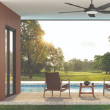 Calibo Storm 52" (1320mm) 5 Blade 18W Tricolour LED Light Indoor/Outdoor DC Ceiling Fan & Remote | Matte Black - Dubbo Lighting Centre