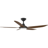 Calibo Storm 52" (1320mm) 5 Blade 18W Tricolour LED Light Indoor/Outdoor DC Ceiling Fan & Remote | Matte Black & Koa - Dubbo Lighting Centre
