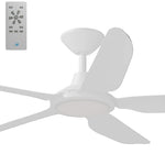 Calibo Storm 52" (1320mm) 5 Blade 18W Tricolour LED Light Indoor/Outdoor DC Ceiling Fan & Remote | White - Dubbo Lighting Centre