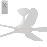 Calibo Storm 52" (1320mm) 5 Blade 18W Tricolour LED Light Indoor/Outdoor DC Ceiling Fan & Remote | White - Dubbo Lighting Centre