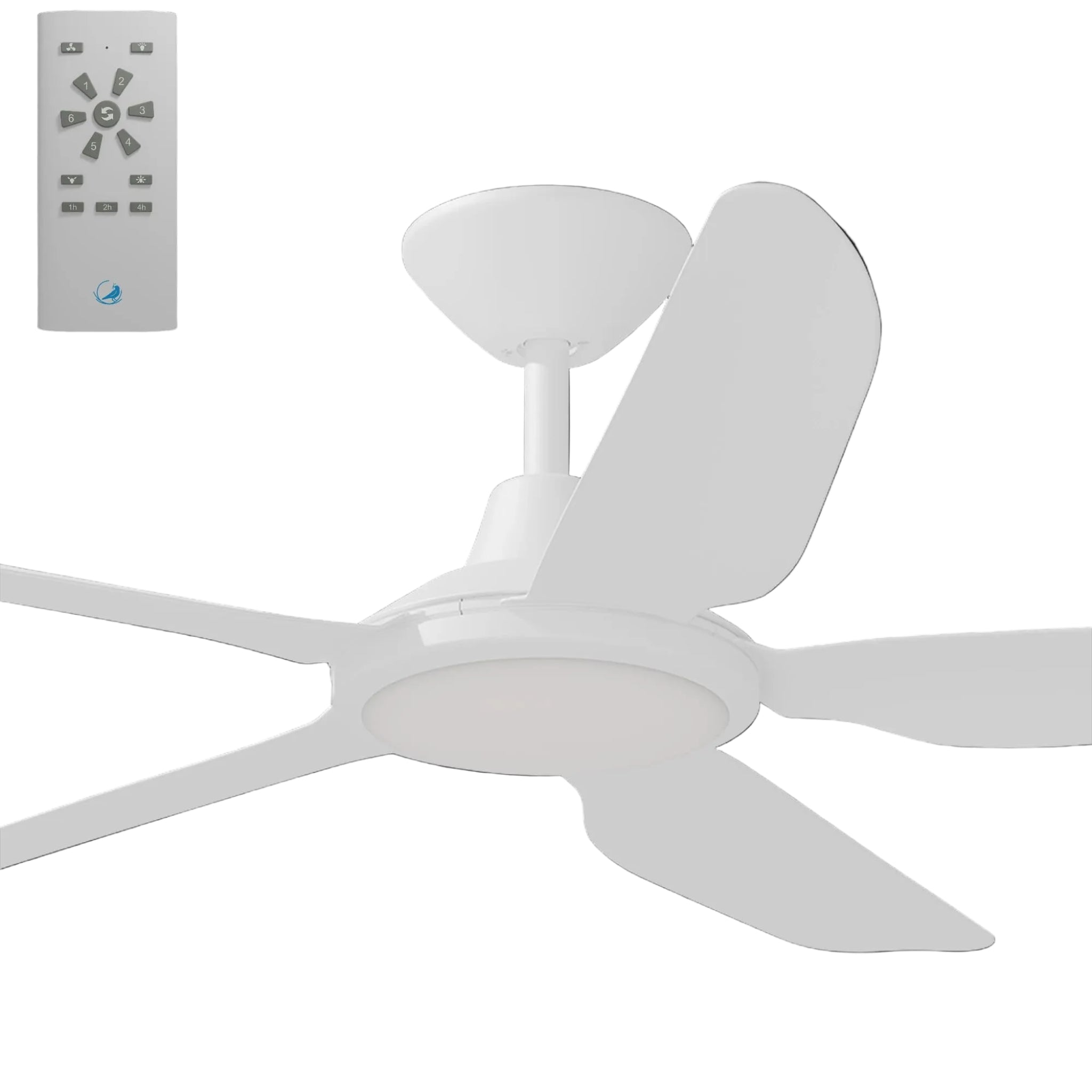 Calibo Storm 52" (1320mm) 5 Blade 18W Tricolour LED Light Indoor/Outdoor DC Ceiling Fan & Remote | White - Dubbo Lighting Centre