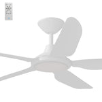 Calibo Storm 52" (1320mm) 5 Blade 18W Tricolour LED Light Indoor/Outdoor DC Ceiling Fan & Remote | White - Dubbo Lighting Centre