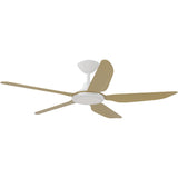 Calibo Storm 52" (1320mm) 5 Blade 18W Tricolour LED Light Indoor/Outdoor DC Ceiling Fan & Remote | White & Bamboo - Dubbo Lighting Centre