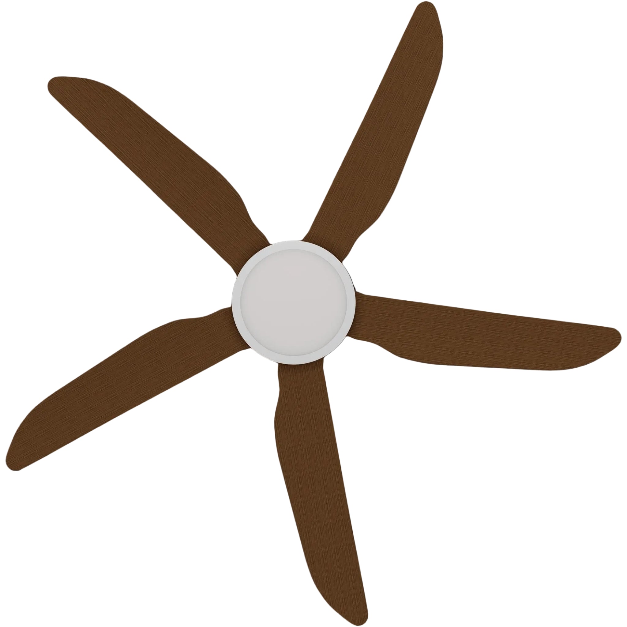 Calibo Storm 52" (1320mm) 5 Blade 18W Tricolour LED Light Indoor/Outdoor DC Ceiling Fan & Remote | White & Koa - Dubbo Lighting Centre