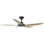 Calibo Storm 52" (1320mm) 5 Blade Indoor/Outdoor DC Ceiling Fan and Remote | Black & Bamboo - Dubbo Lighting Centre