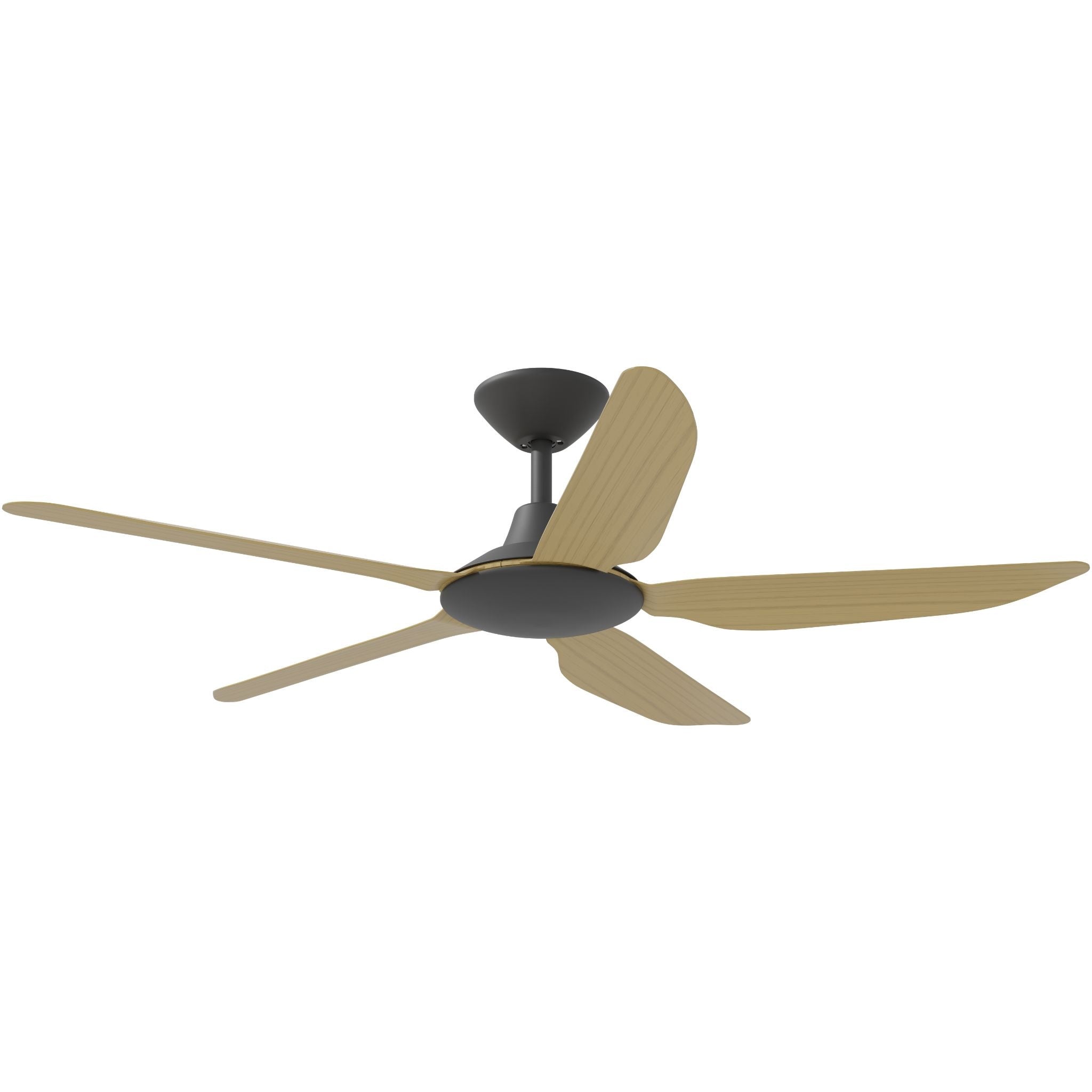 Calibo Storm 52" (1320mm) 5 Blade Indoor/Outdoor DC Ceiling Fan and Remote | Black & Bamboo - Dubbo Lighting Centre