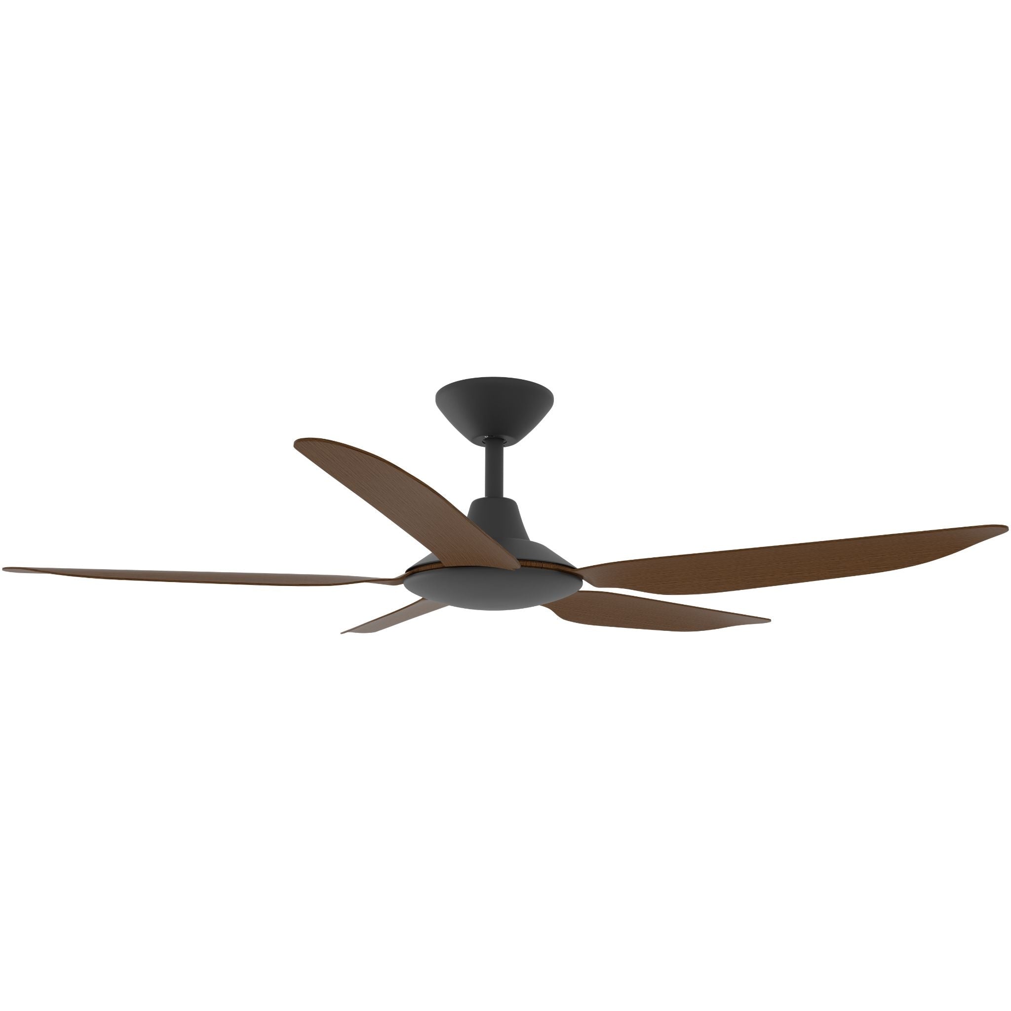 Calibo Storm 52" (1320mm) 5 Blade Indoor/Outdoor DC Ceiling Fan and Remote | Black & Koa - Dubbo Lighting Centre