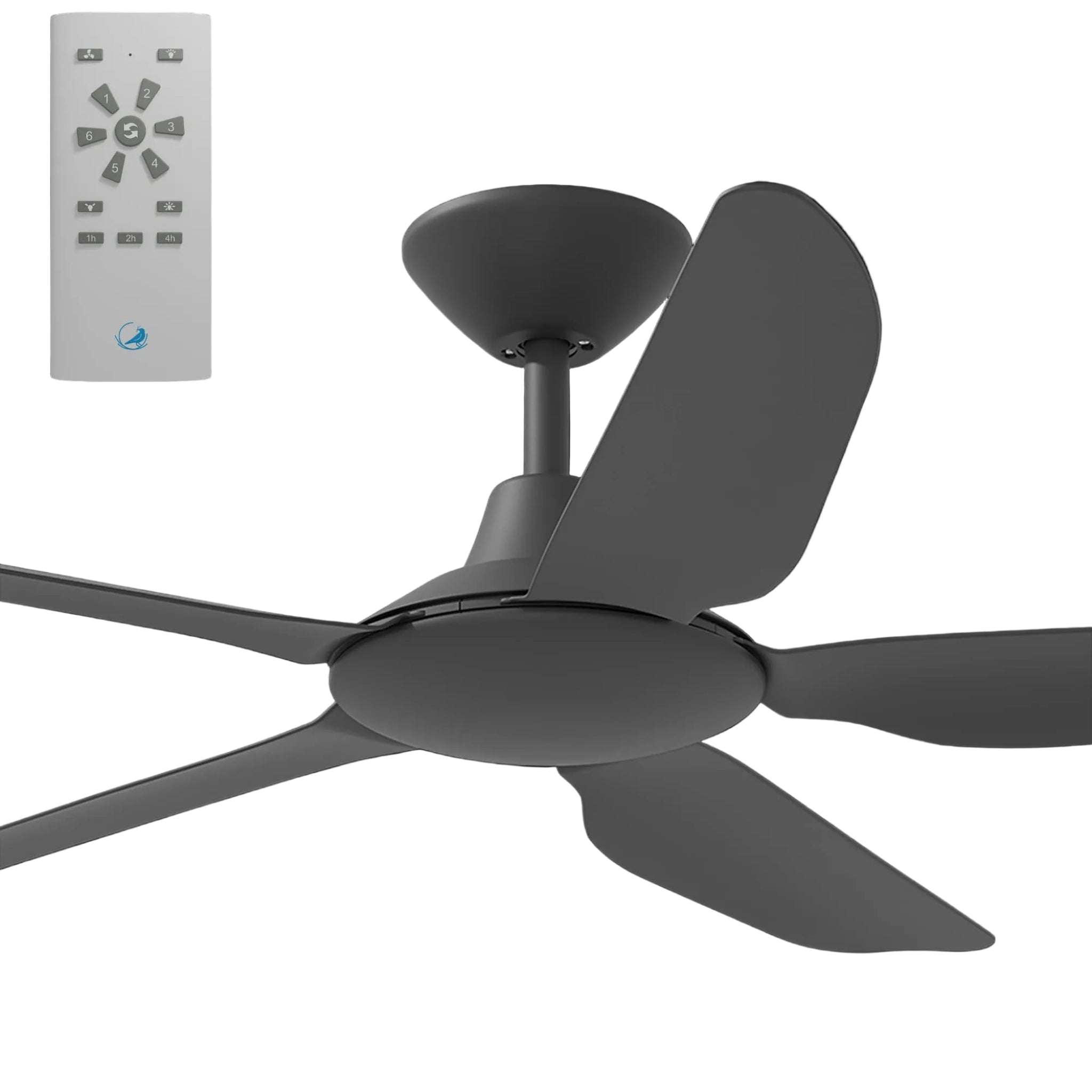 Calibo Storm 52" (1320mm) 5 Blade Indoor/Outdoor DC Ceiling Fan and Remote | Matte Black - Dubbo Lighting Centre
