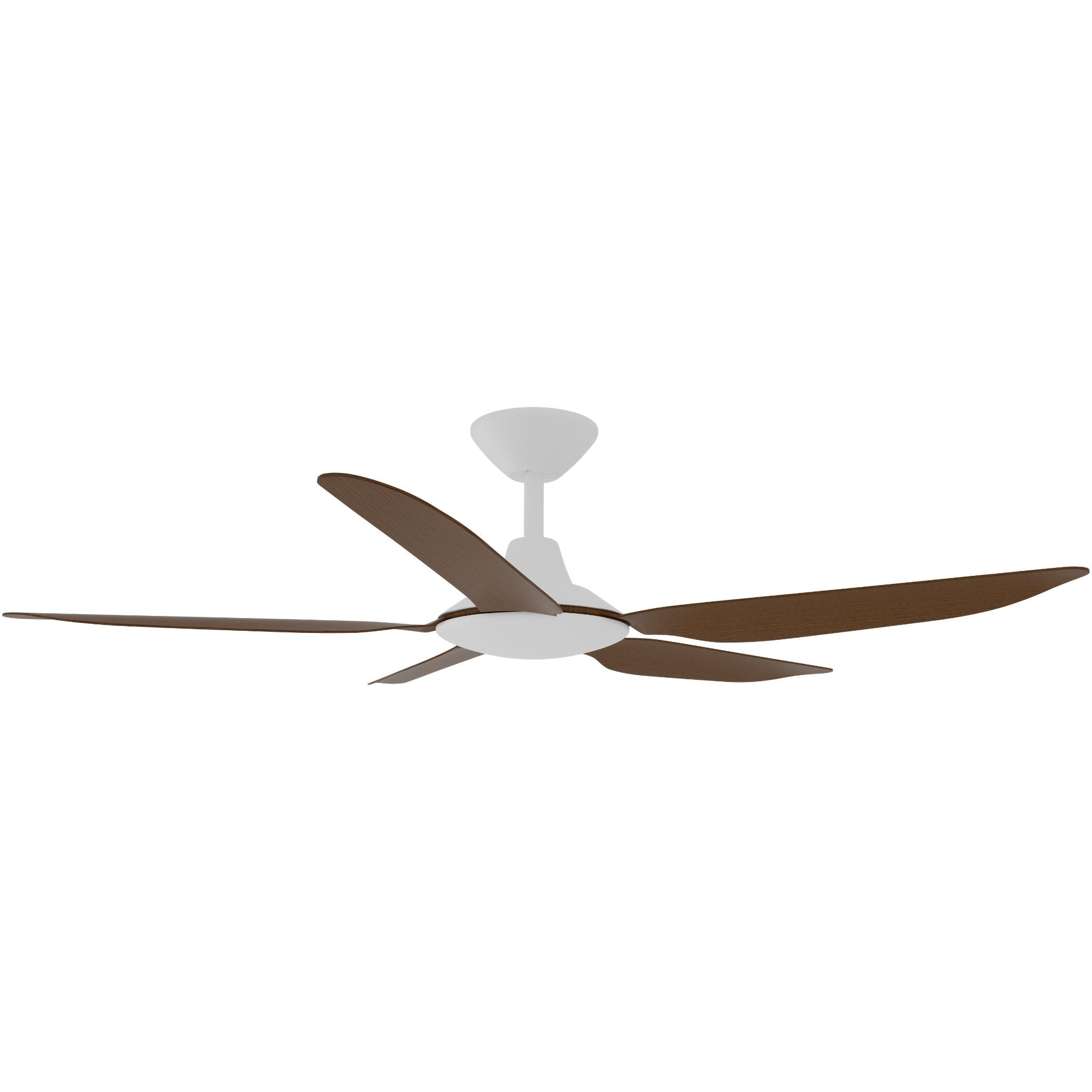 Calibo Storm 52" (1320mm) 5 Blade Indoor/Outdoor DC Ceiling Fan and Remote | White & Koa - Dubbo Lighting Centre