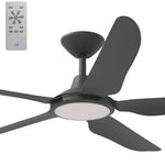Calibo Storm 56" (1430mm) 5 Blade 18W Tricolour LED Light Indoor/Outdoor DC Ceiling Fan & Remote | Matte Black - Dubbo Lighting Centre