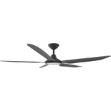 Calibo Storm 56" (1430mm) 5 Blade 18W Tricolour LED Light Indoor/Outdoor DC Ceiling Fan & Remote | Matte Black - Dubbo Lighting Centre