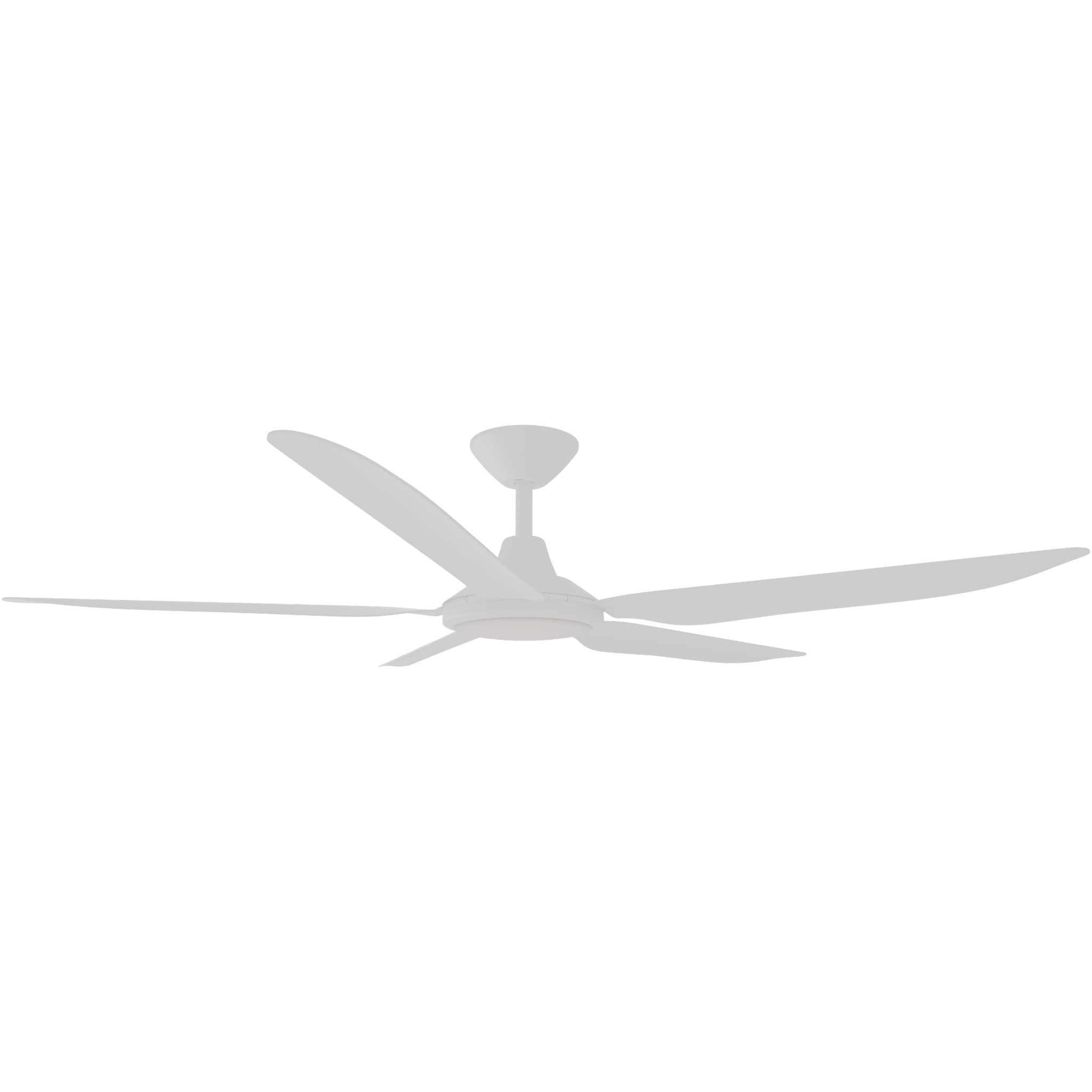Calibo Storm 56" (1430mm) 5 Blade 18W Tricolour LED Light Indoor/Outdoor DC Ceiling Fan & Remote | White - Dubbo Lighting Centre