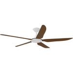 Calibo Storm 56" (1430mm) 5 Blade 18W Tricolour LED Light Indoor/Outdoor DC Ceiling Fan & Remote | White & Koa - Dubbo Lighting Centre