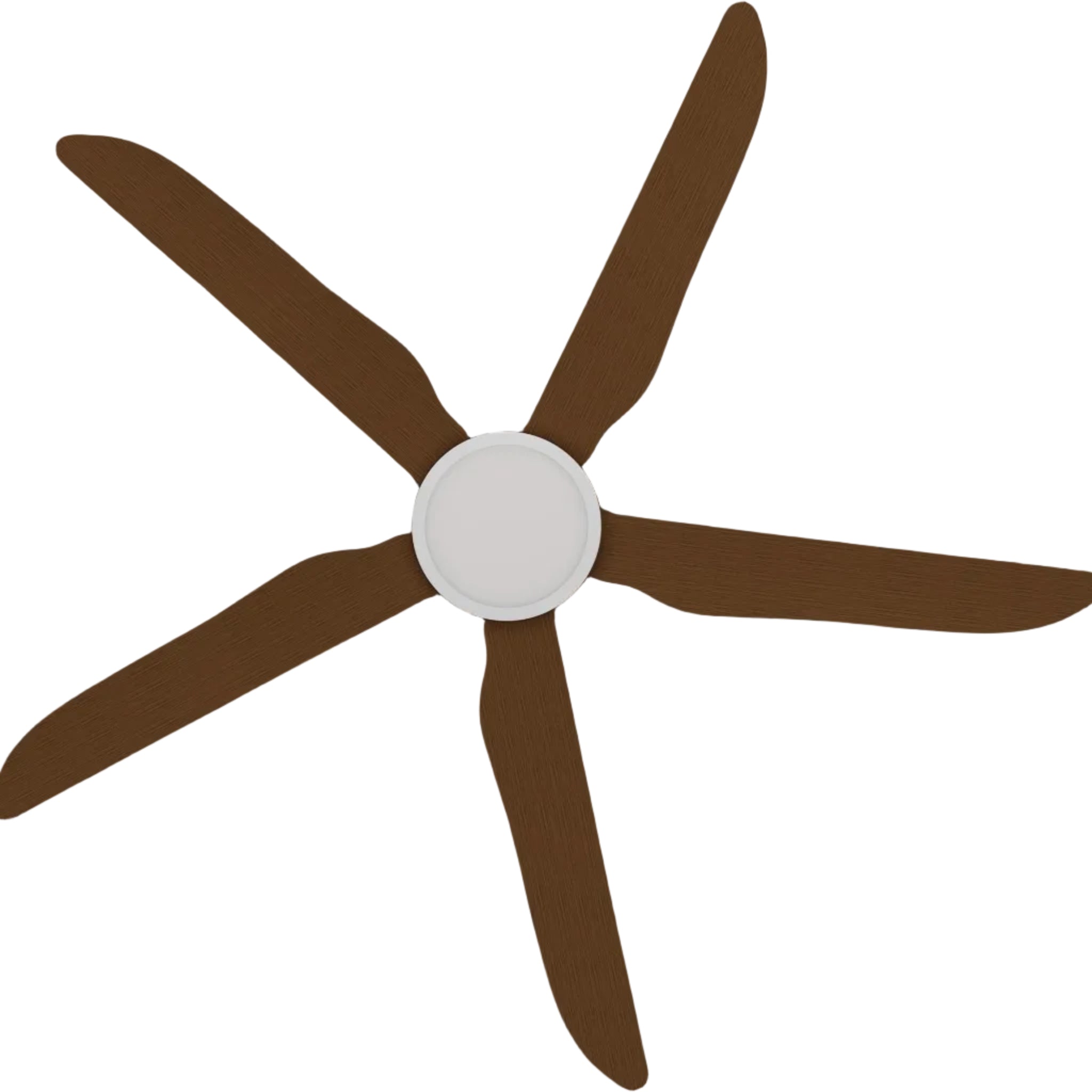 Calibo Storm 56" (1430mm) 5 Blade 18W Tricolour LED Light Indoor/Outdoor DC Ceiling Fan & Remote | White & Koa - Dubbo Lighting Centre