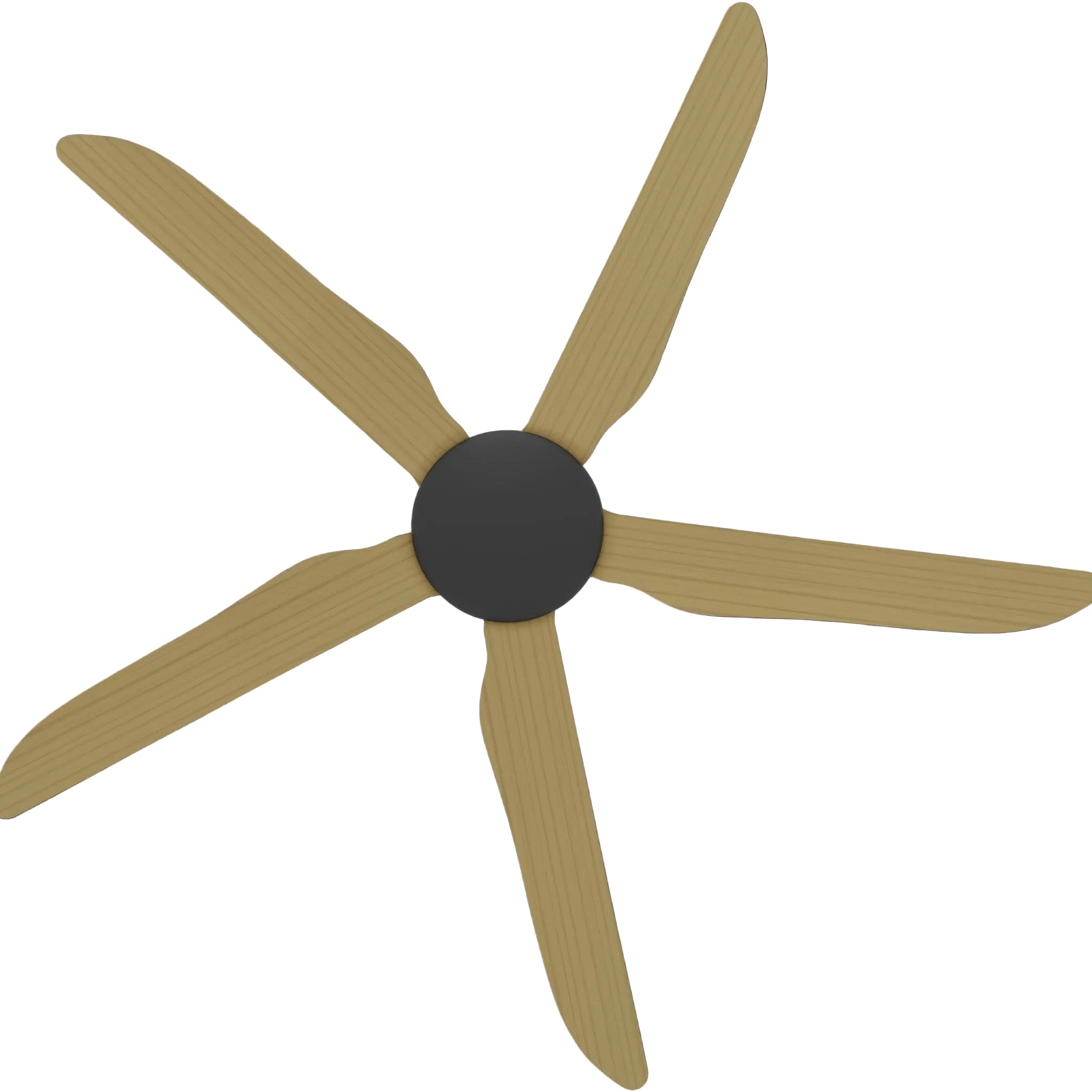 Calibo Storm 56" (1430mm) 5 Blade Indoor/Outdoor DC Ceiling Fan and Remote | Black & Bamboo - Dubbo Lighting Centre