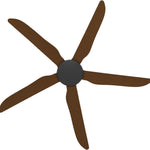 Calibo Storm 56" (1430mm) 5 Blade Indoor/Outdoor DC Ceiling Fan and Remote | Black & Koa - Dubbo Lighting Centre
