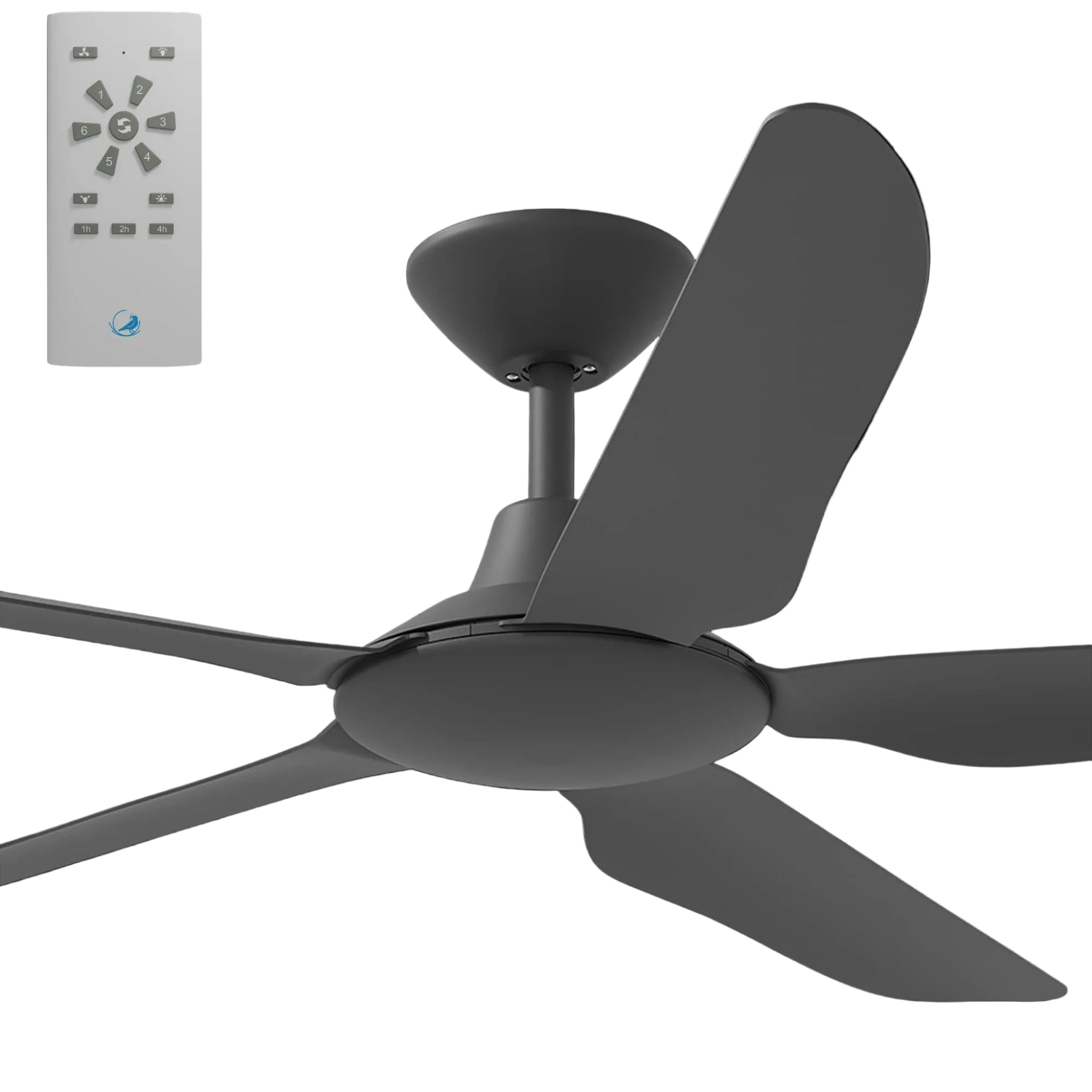 Calibo Storm 56" (1430mm) 5 Blade Indoor/Outdoor DC Ceiling Fan and Remote | Matte Black - Dubbo Lighting Centre