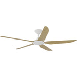 Calibo Storm 56" (1430mm) 5 Blade Indoor/Outdoor DC Ceiling Fan and Remote | White & Bamboo - Dubbo Lighting Centre