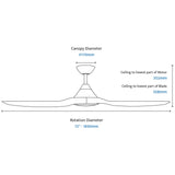 CloudFan 72" (1830mm) ABS DC Ceiling Fan with 20W CCT LED Light and Remote - Dubbo Lighting Centre