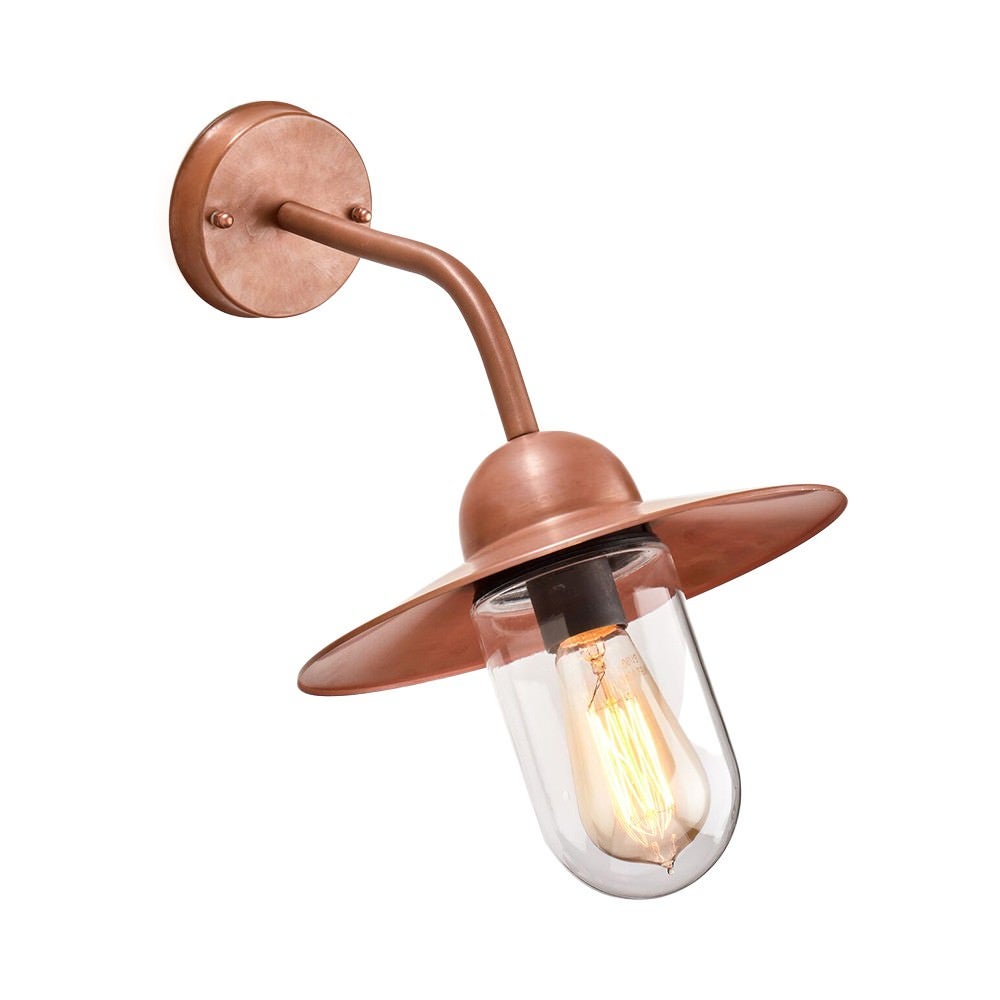 Deksel IP54 Exterior Metal Wall Light, Aged Copper