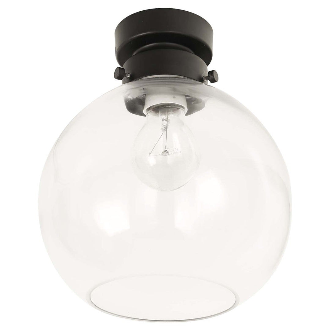 Rae Glass DIY Batten Fix Ceiling Light, Wine Glass, Black / Clear