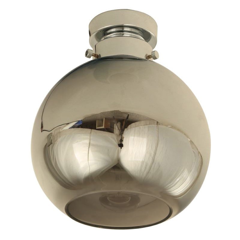 Rae Glass DIY Batten Fix Ceiling Light, Wine Glass, Chrome / Smoke