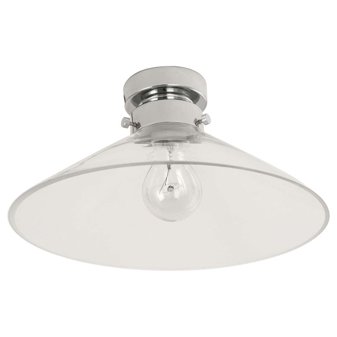 Rae Glass DIY Batten Fix Ceiling Light, Cone, Large, Chrome / Clear
