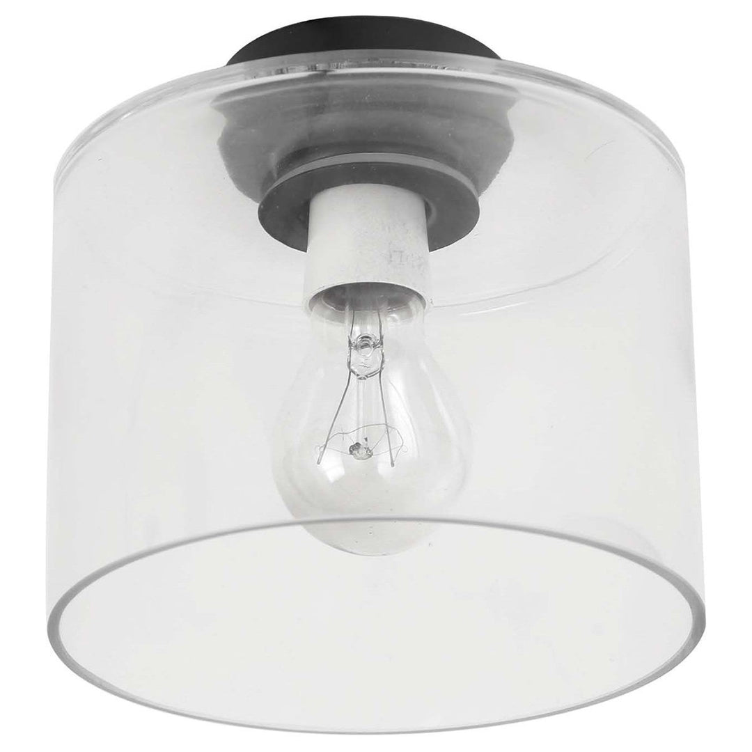 Rae Glass DIY Batten Fix Ceiling Light, Oblong, Black / Clear