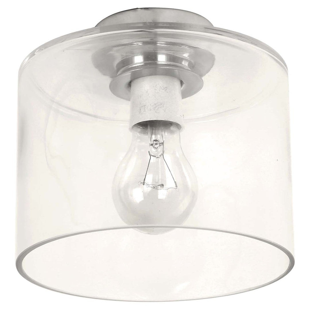 Rae Glass DIY Batten Fix Ceiling Light, Oblong, Chrome / Clear