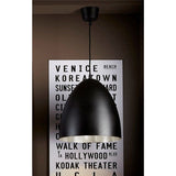 Egg Metal Pendant Light, Black/Silver