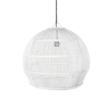 Comores Rattan Dome Pendant Light, White