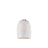 Bowerbird Rattan Pendant Light, Medium, White