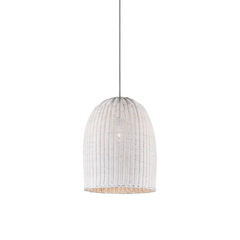 Bowerbird Rattan Pendant Light, Medium, White