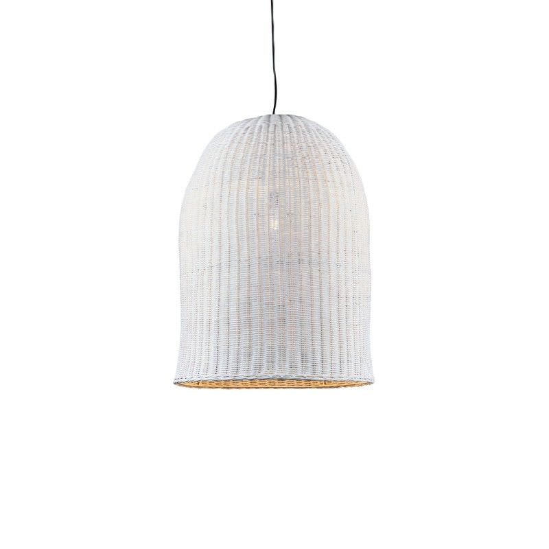 Bowerbird Rattan Pendant Light, Large, White