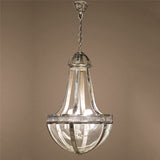 Doma Metal and Glass Pendant Light, Silver