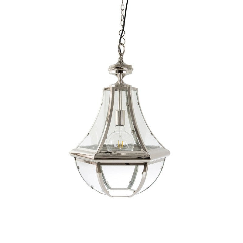 Deigo Metal & Glass Pendant Light, Nickel