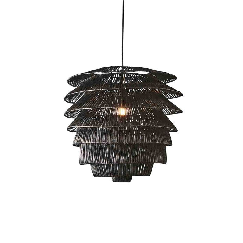 Saba Rattan Pendant Light, Black