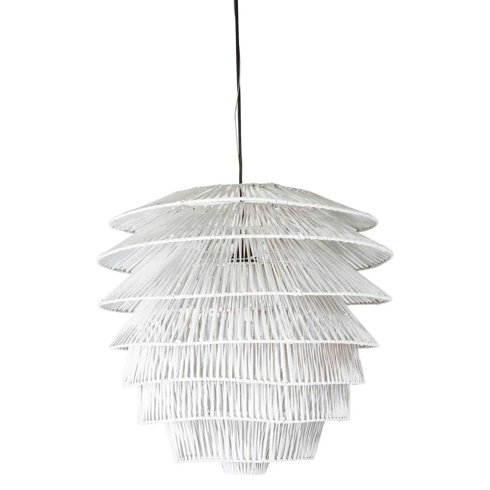 Saba Rattan Pendant Light, White
