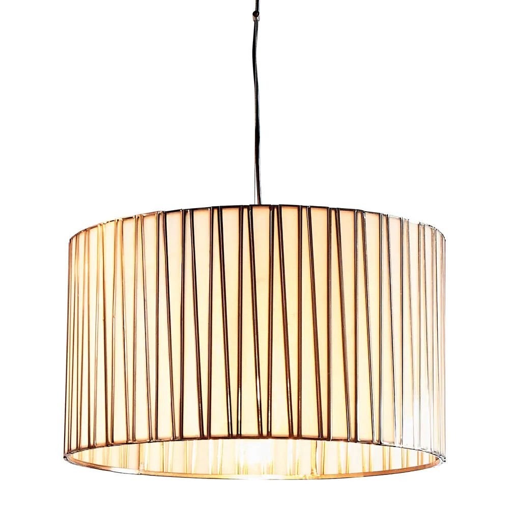 Petaluma Metal & Glass Pendant Light, Large, Brass / Opal