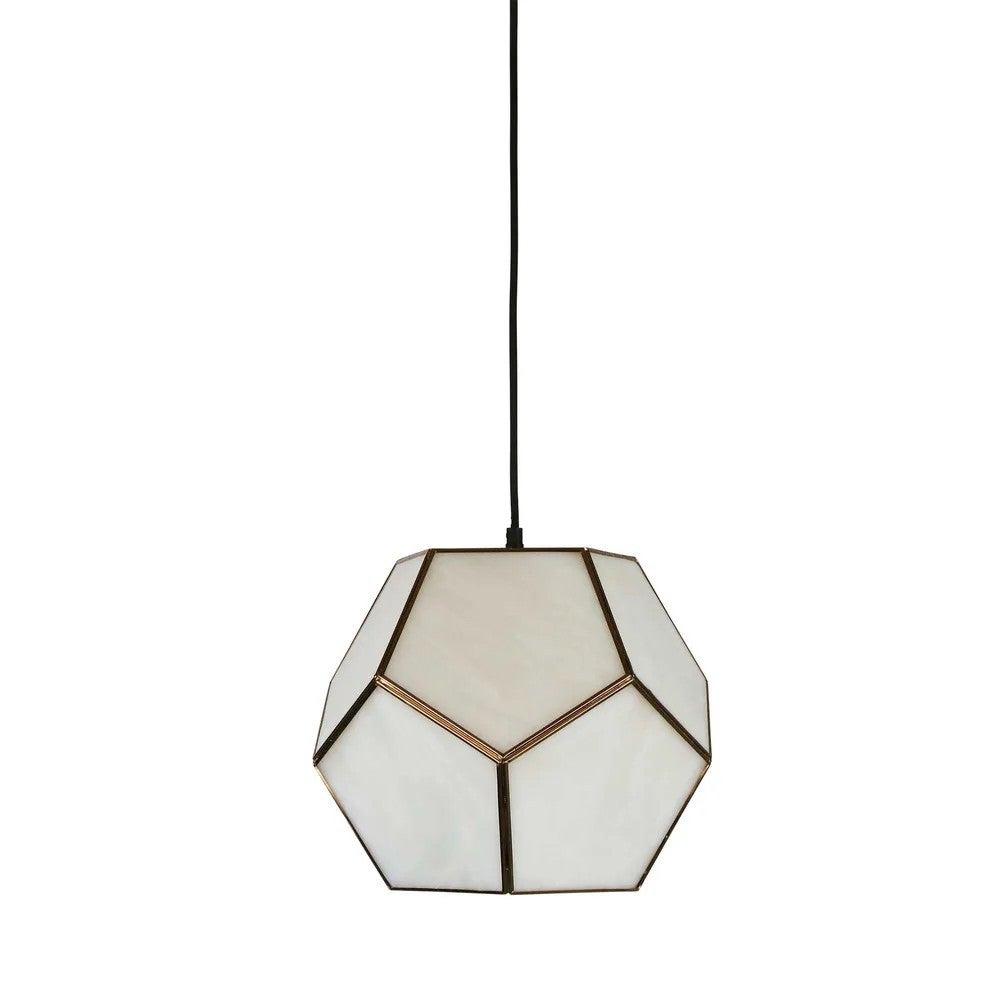 Ruby Brass & Glass Pendant Light