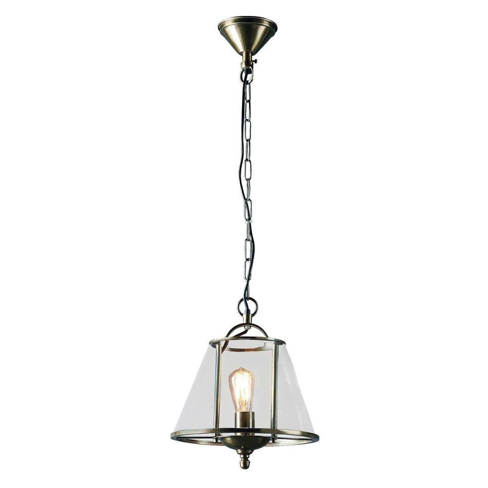 Cotton Tree Metal & Glass Pendant Light, Antqiue Silver