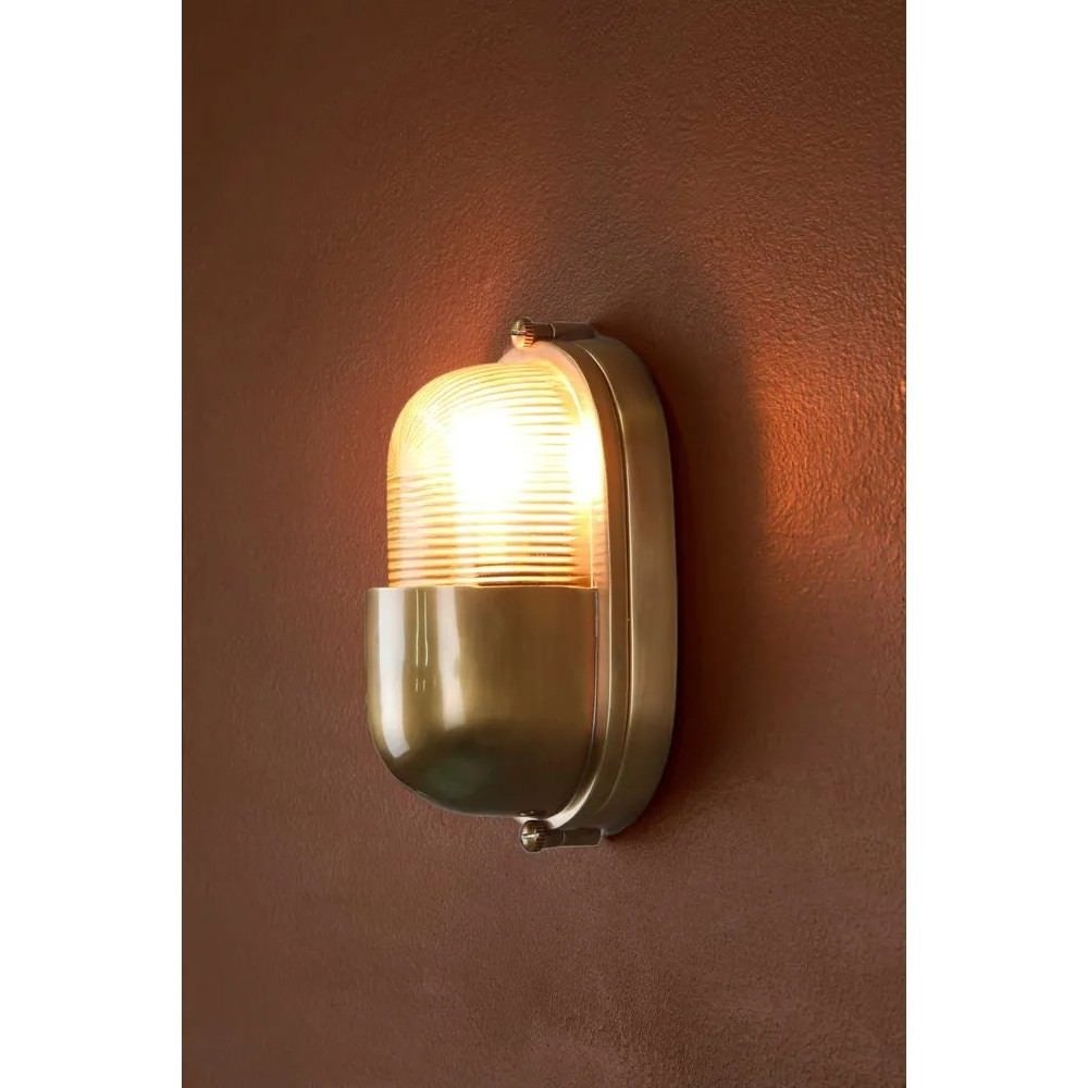 Anchor IP54 Indoor / Outdoor Wall Light, Antique Brass